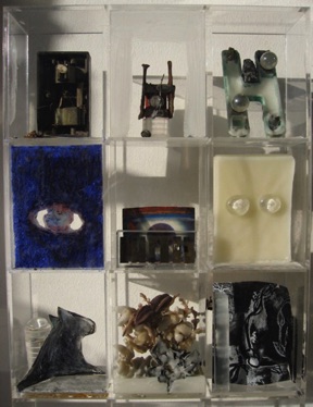 Vision
Perspex box, wax, found objects and mixed media
35 x 27 x 12cm